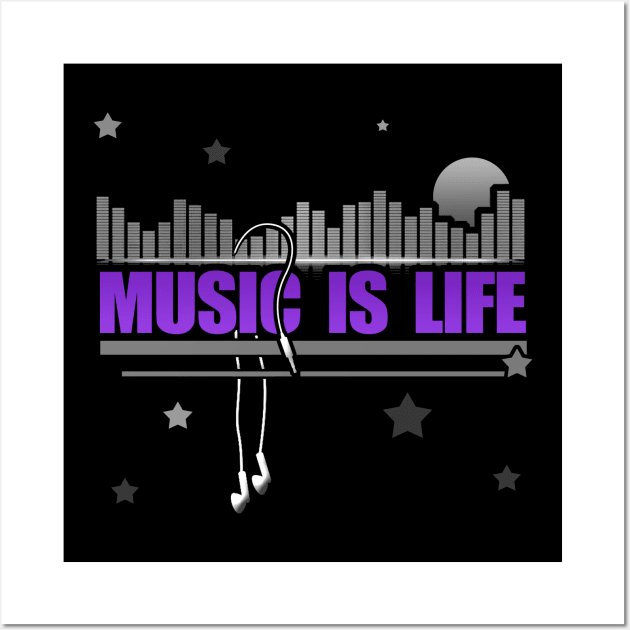 Music is Life Wall Art by tatzkirosales-shirt-store